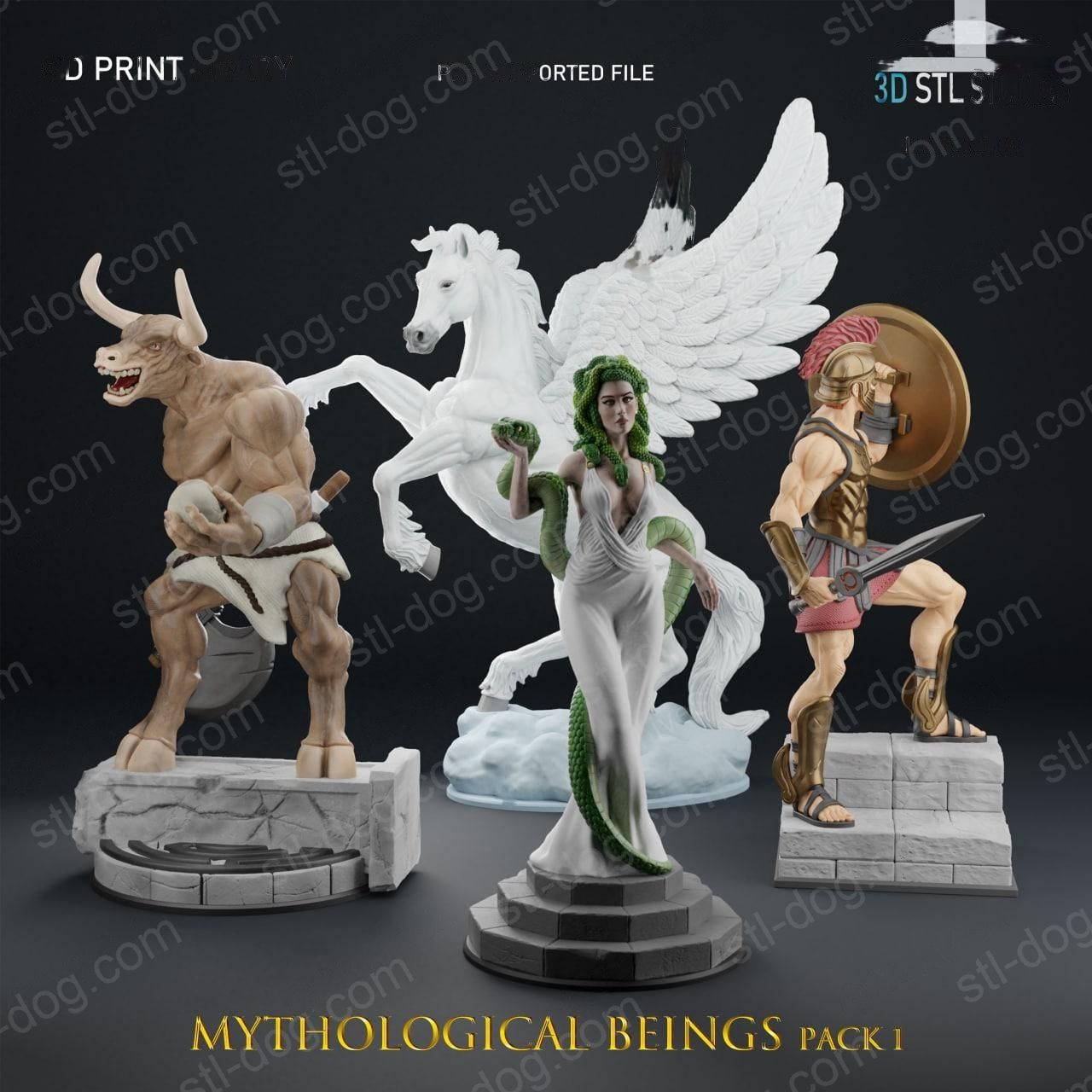 神话生物组合 牛头人 美杜莎 天马 3D打印图纸